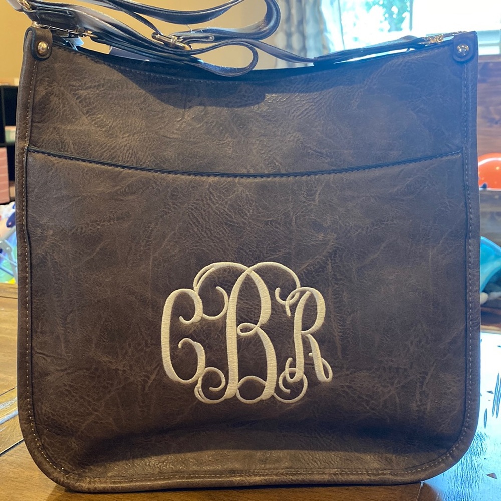 NWT- Cow strap Jen & Co. guitar purse- CBR monogram